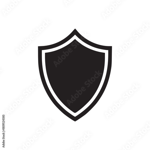 Free Download A simple black shield with a white outline centered on a plain white background in a minimalist style - GFXLoad