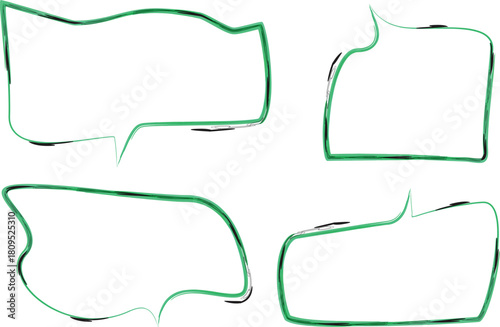 green black creative colorful abstract uneven geometric speech bubbles