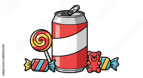 Abstract vector design with curved lines and geometric shapes in rgb color model