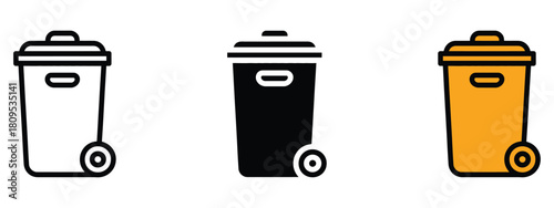 Trash can icon vector. waste management solutions symbol. vector illustration.