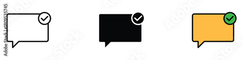 Check message icon vector. success and validation symbol. vector illustration.
