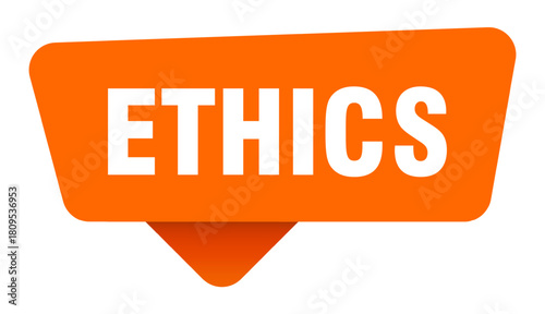 ethics sticker. ethics orange sign isolated on transpatent background