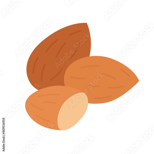almonds illustration. Ideal for food, nutrition, health, and culinary concept designs