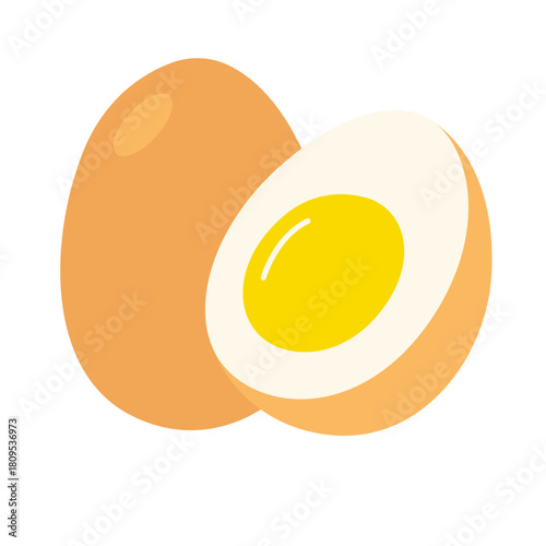 Boiled eggs whole and sliced make great healthy snacks. Ideal for recipes, nutrition articles, breakfast ideas, and healthy lifestyle blogs