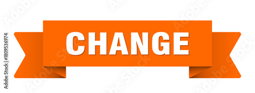 change ribbon isolated on transparent background. change ribbon