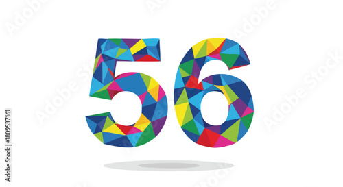 Vibrant mosaic figures fifty six offer a visually engaging graphic with contemporary geometric patterns for celebratory occasions