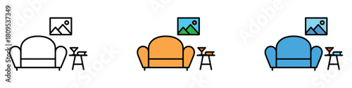 Lounge icon vector. Elegant living room symbol. vector illustration.