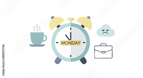 A Symbolic Reminder of the Start of the Work Week: Monday Morning Blues and the Daily Grind Ahead