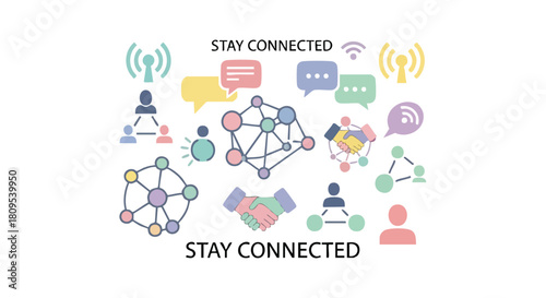 Illustration showcasing the importance of staying connected through various communication channels and networks in a digitally driven environment