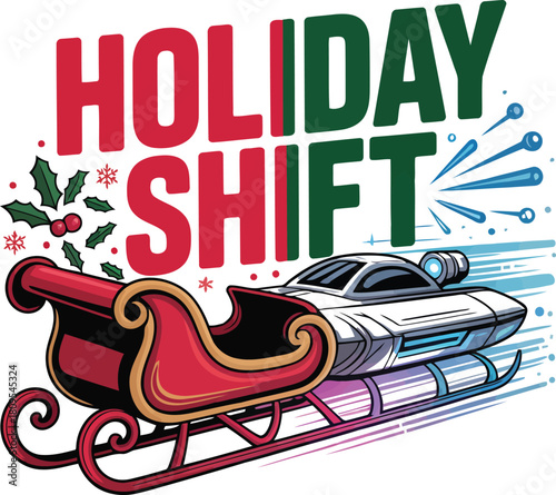 Holiday shift sleigh with modern vehicle design