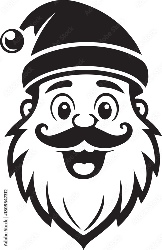Fototapeta premium Funny santa face vector design icon art illustrator