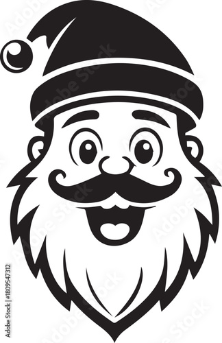 Funny santa face vector design icon art illustrator