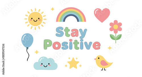 Whimsical affirmation illustration featuring playful cartoon elements for cheerful encouragement