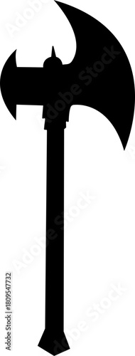 Axe Icon of Battle Axe, Hatchet, and War Tool Symbols, Black Flat Vector Medieval Weapon, Lumberjack Tool, and Combat Armory Design for Graphic Use