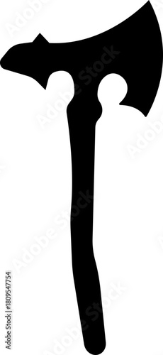 Axe Icon of Battle Axe, Hatchet, and War Tool Symbols, Black Flat Vector Medieval Weapon, Lumberjack Tool, and Combat Armory Design for Graphic Use