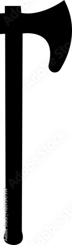 Axe Icon of Battle Axe, Hatchet, and War Tool Symbols, Black Flat Vector Medieval Weapon, Lumberjack Tool, and Combat Armory Design for Graphic Use