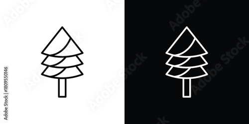 Christmas tree icon eps. thin, line, outline and stroke style set