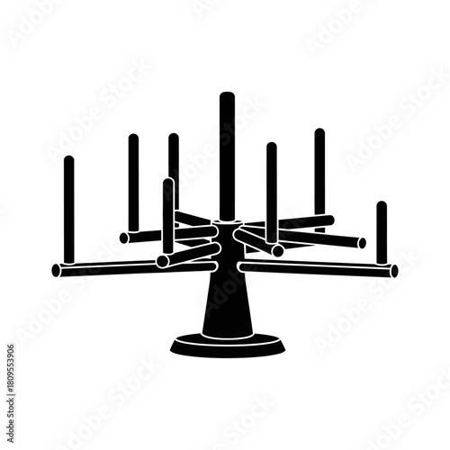 Thread spool holder black icon isolated on white background, Vector, illustration