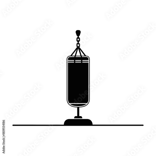 Punching bag fitness equipment isolated on white background, Vector, illustration
