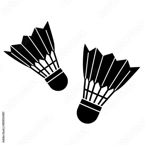 Two badminton shuttlecocks icon isolated on white background, Vector, illustration