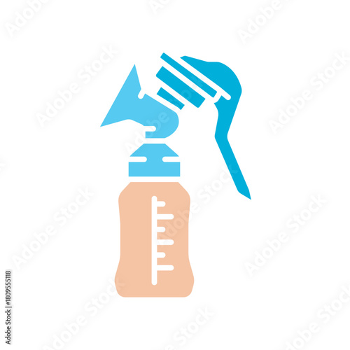 breast pump black line icon. Vector isolated element
