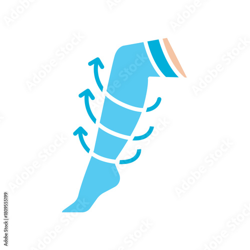 Compression stockings black line icon. Vector isolated element