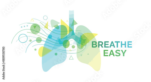 Abstract Lungs Illustration Depicting Respiratory Health and Breathing Wellness Concept