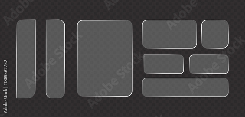 Set of modern gray rounded rectangle ui element template shapes