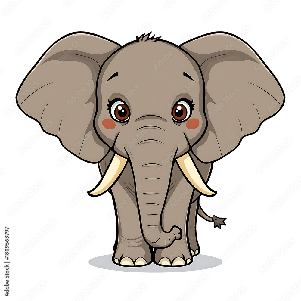 Obraz premium Elephant illustration on White Background