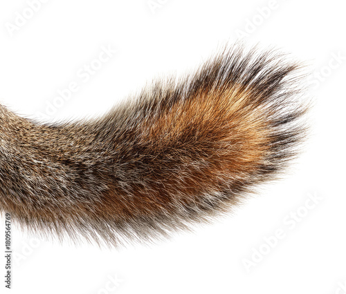Close-up of a squirrel tail, showing fur texture and color variations