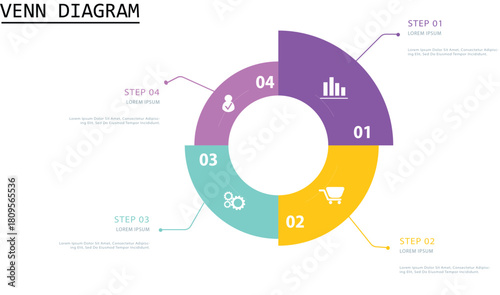 Venn diagram circles chart infographic