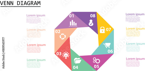 Venn diagram circles chart infographic