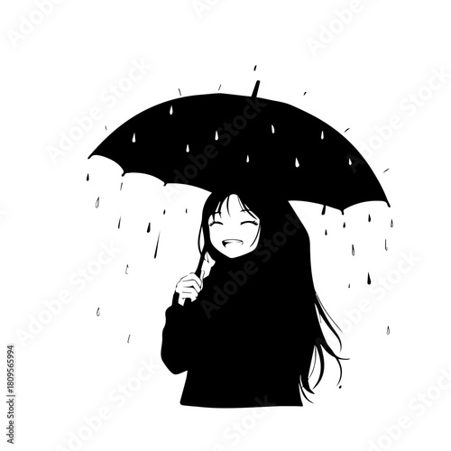 Girl Under Umbrella
