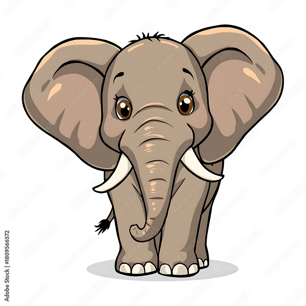 Naklejka premium Elephant illustration on White Background