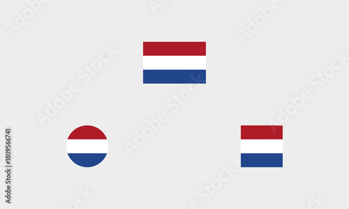 Niederlande Flaggen-Set – Professionelle Darstellung: Original, Rund und Quadratisch (korrekte Farben)