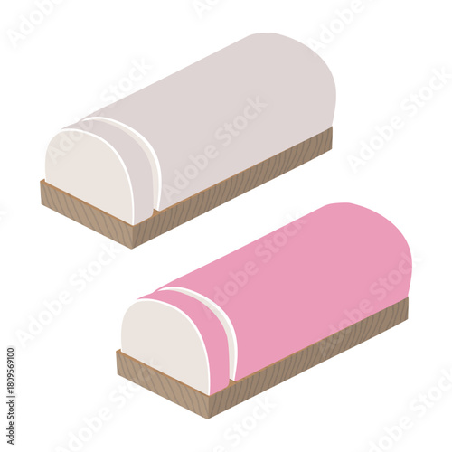 板の上に乗ったカマボコのイラスト