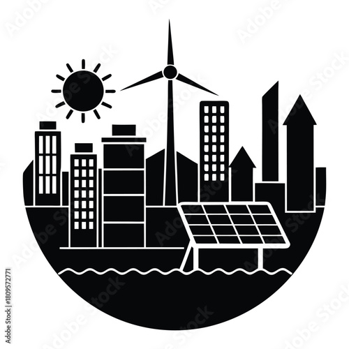 illustration of a house with solar panels