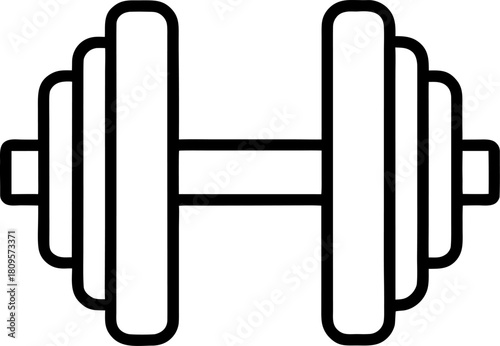 Dumbbell outline icon vector on white background 