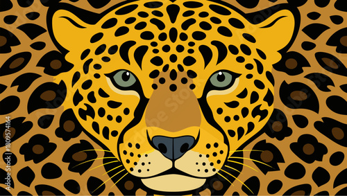 Leopard or jaguar cheetah face leopard background 