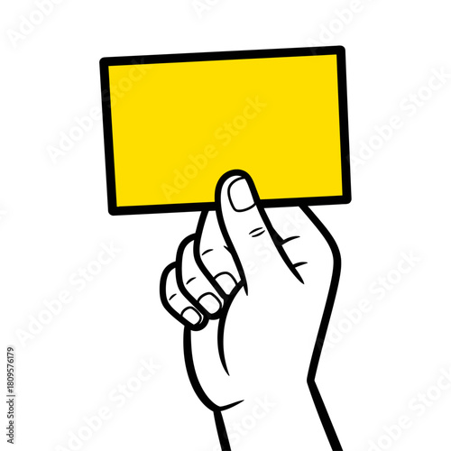 hand holding yellow card