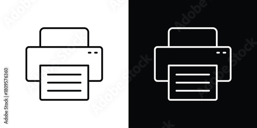 Printer icon eps. thin, line, outline and stroke style set