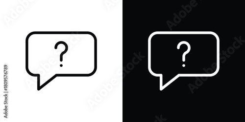 Question mark icon eps. thin, line, outline and stroke style set