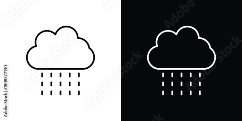 Rain icon eps. thin, line, outline and stroke style set