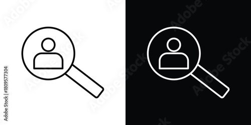 Recruitment icon eps. thin, line, outline and stroke style set