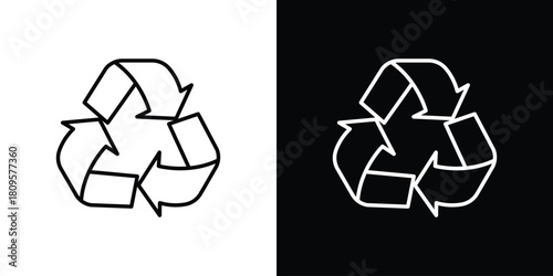 Recycle icon eps. thin, line, outline and stroke style set