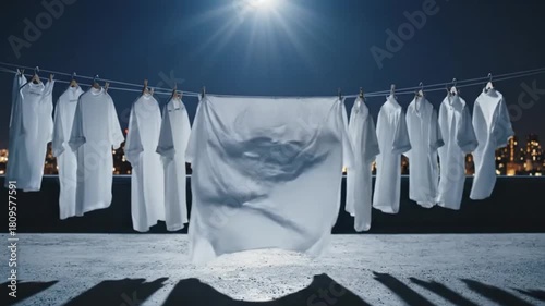 Wallpaper Mural clothes hanging on hangers Torontodigital.ca