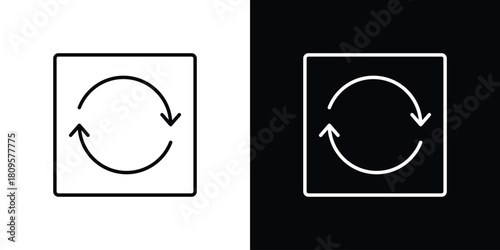 Refresh icon eps. thin, line, outline and stroke style set