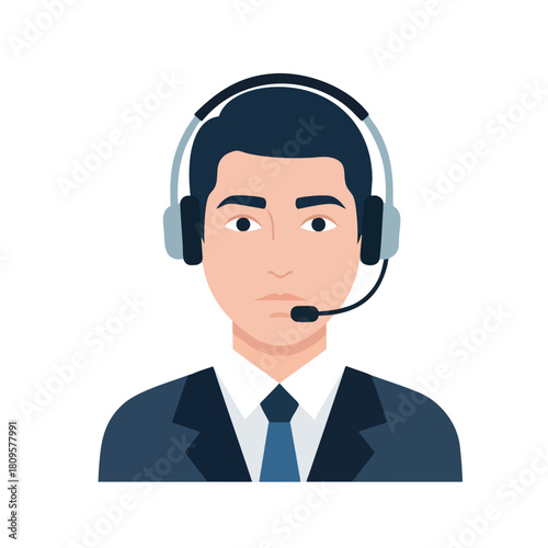Customer Support Representative with Headset