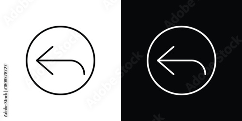 Reply icon eps. thin, line, outline and stroke style set