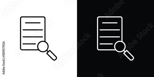 Research icon eps. thin, line, outline and stroke style set